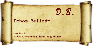Dobos Belizár névjegykártya
